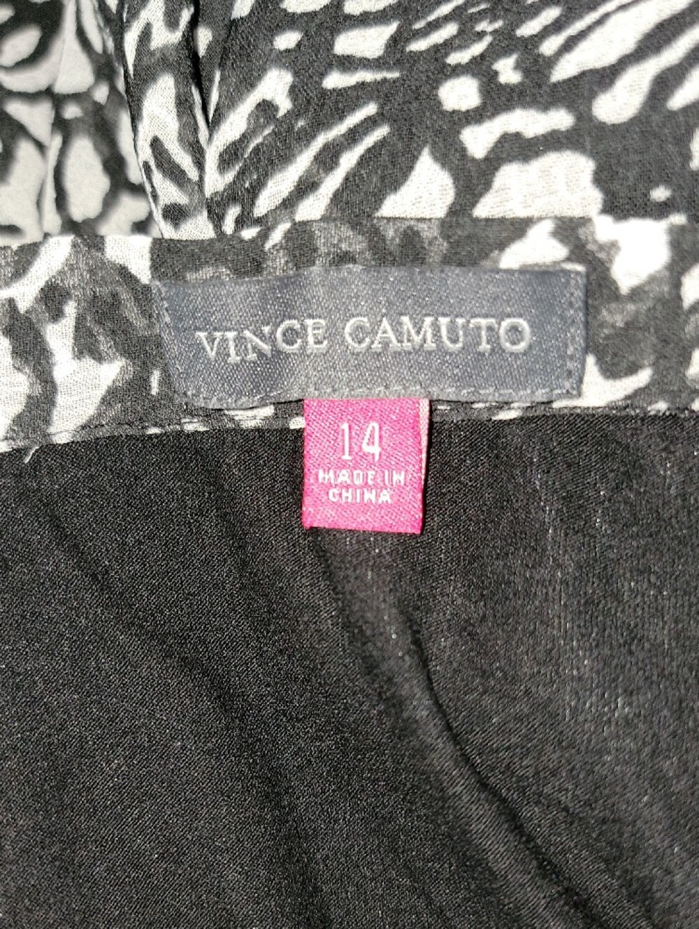 Vince Camuto Black and White Printed A-Line Skirt - Picture 4 of 6